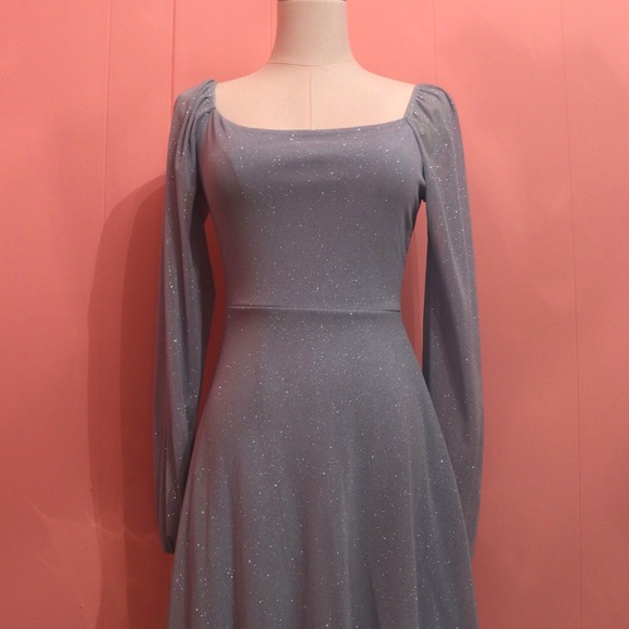 Misty Rose Baby Blue Sparkle Dress - Picture 2 of 5